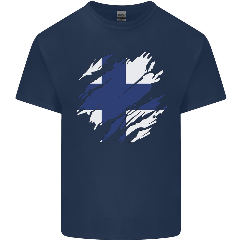 Torn Finland Flag Finnish Day Football Unisexs Light Cotton TShirt