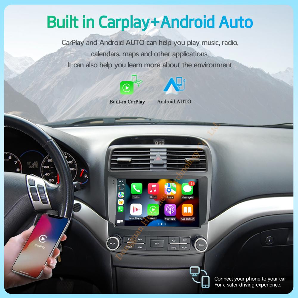 9Inch For Acura TSX 2004-2008 GPS Navigation Radio Android12 8+128G 8Core CarPlay 4G Host 360Camera Car Multimedia Video Player