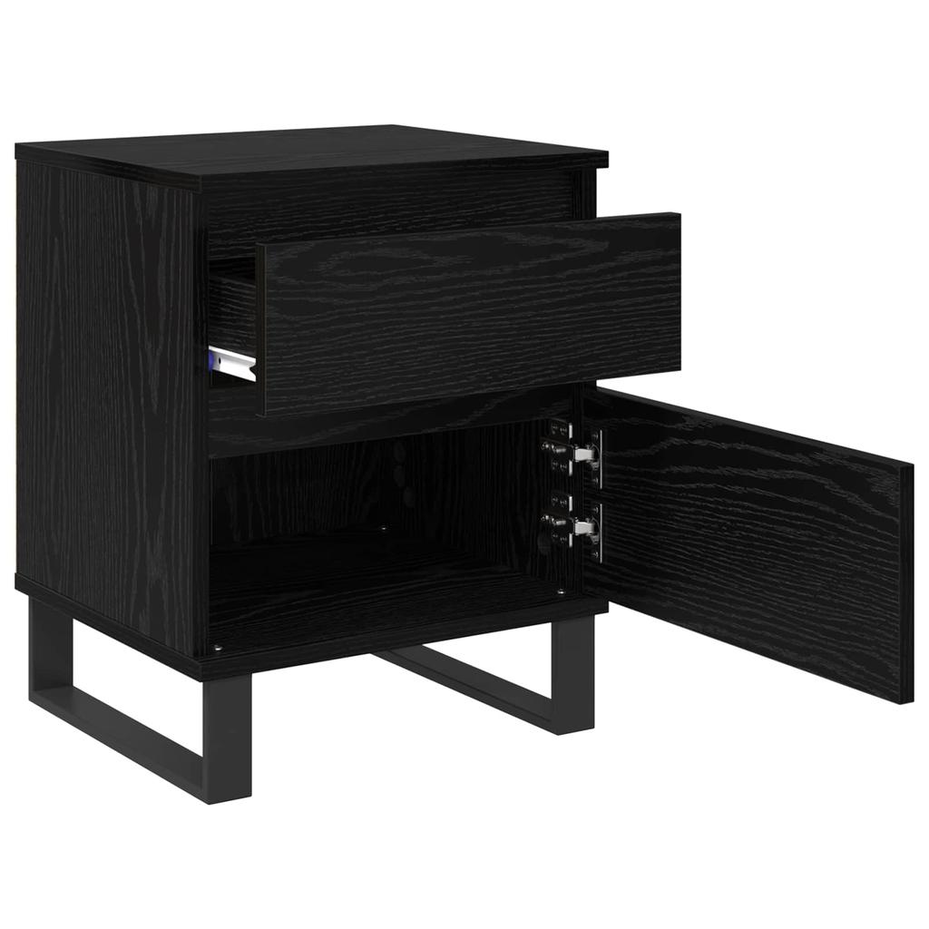 Nightstand Black Oak Effect 40 x 35 x 50 cm Engineered Wood