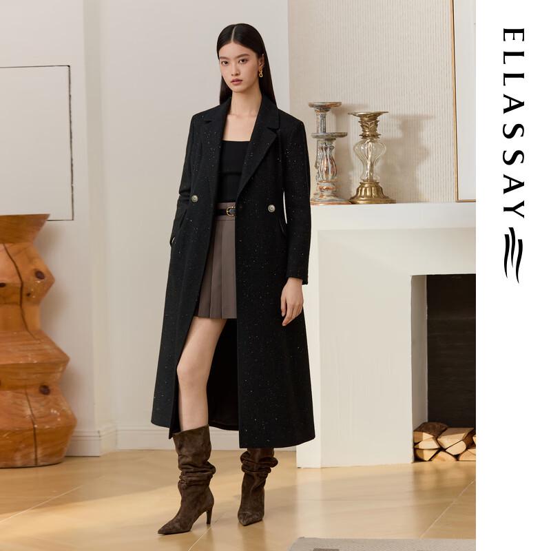 ELLASSAY Women's Belted Lambswool Blend Long Coat