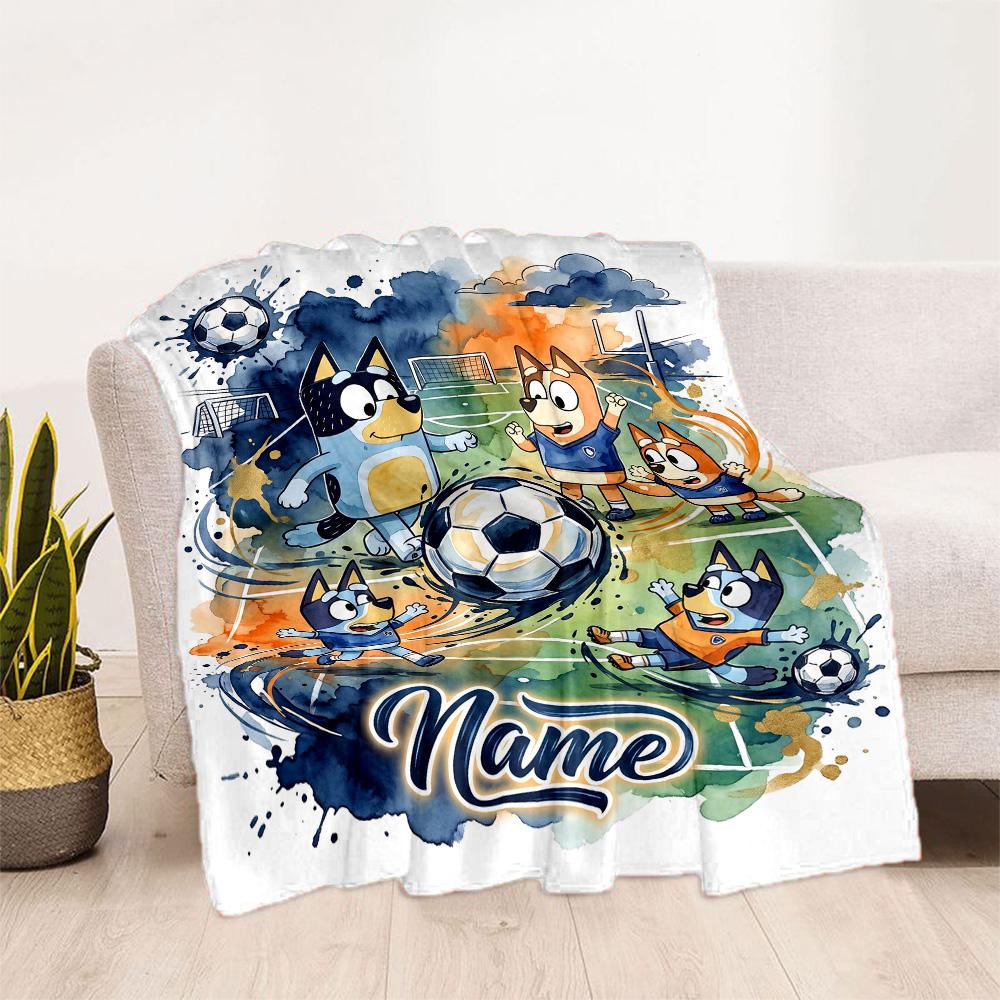 Soccer Fun All Customize Your Name Blanket Cozy Personalized Blanket Comfortable for Bedding Picnics Home Decor Office Chair All-Season Use