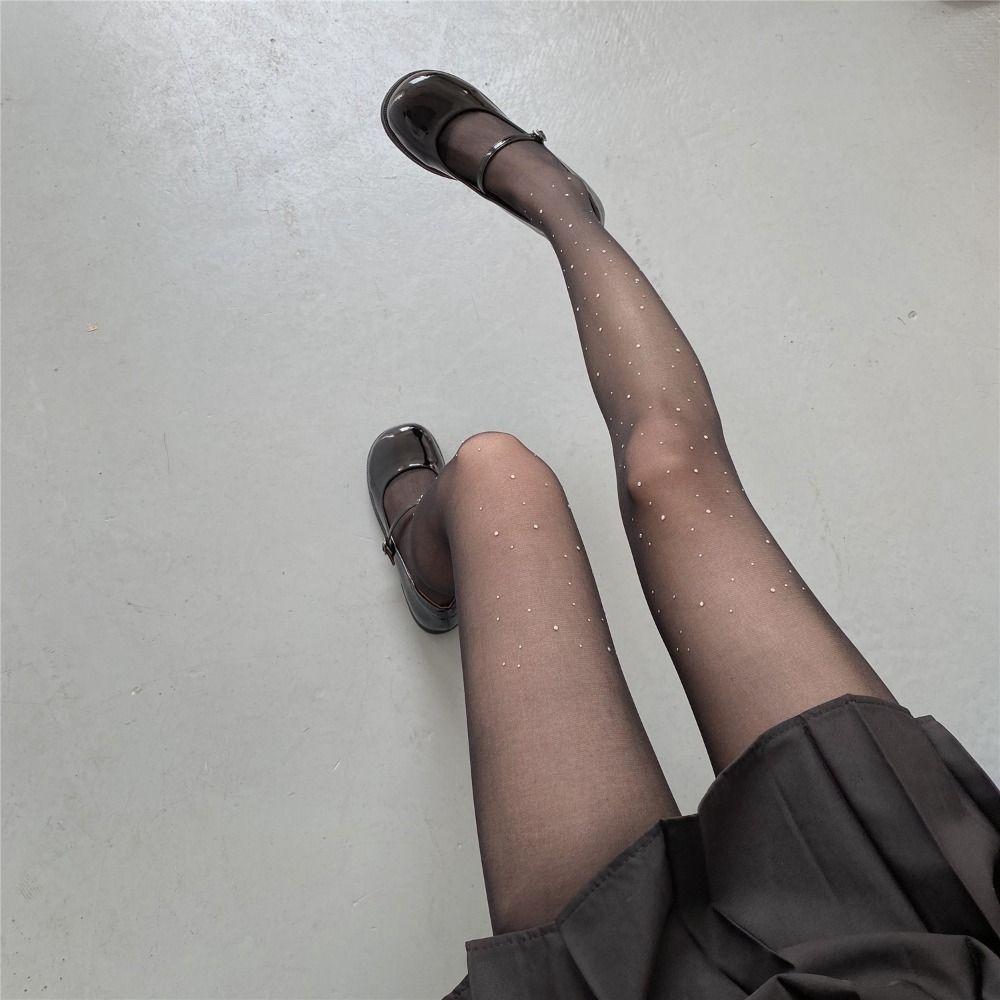 

Leggings Rhinestone Pantyhose Black Mesh Stockings Fashion Bling Stockings Lady
