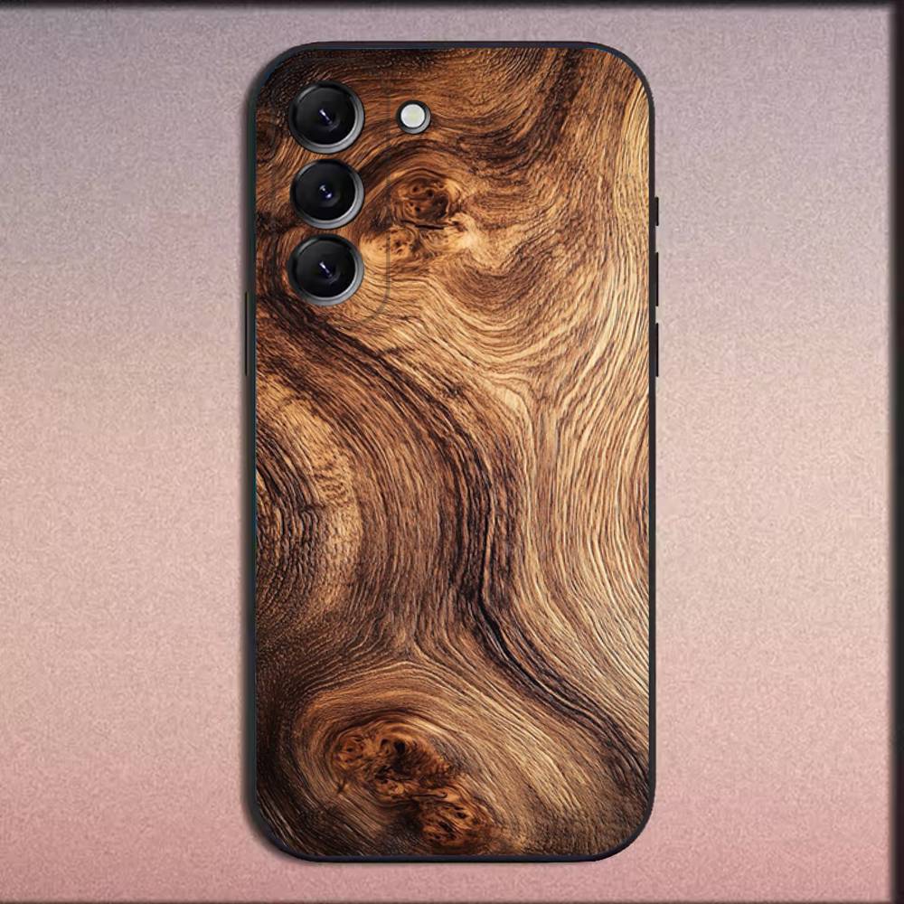 Natural Wood Phone Case For Samsung Galaxy A20,A21s,A22,A31,A32,A52,A53,A72,73,A80 Soft Black Cover Samsung a52 a52S