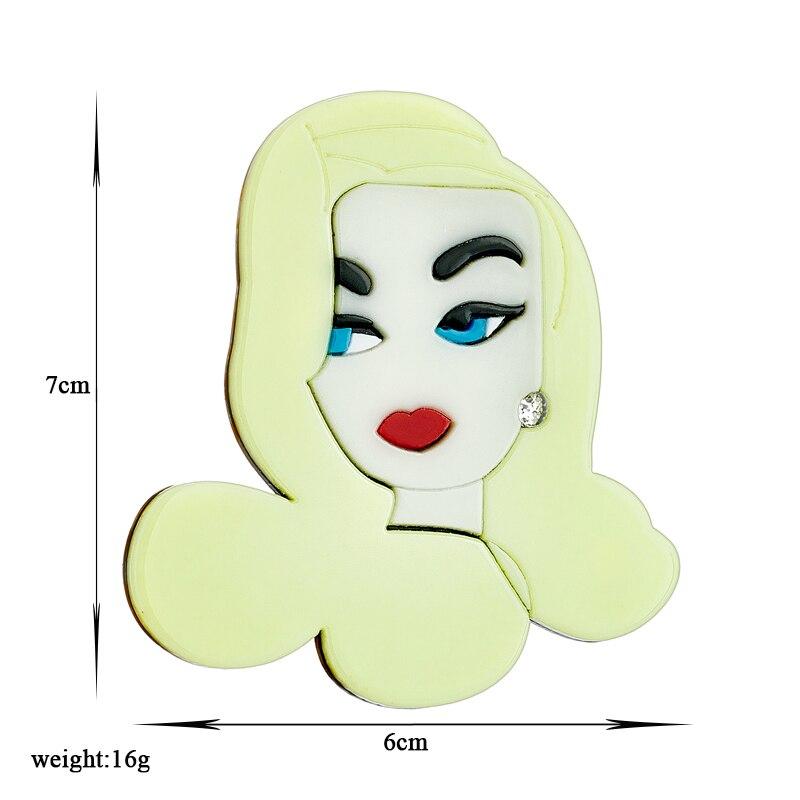 Blucome Păr galben Broșe pentru damă Insignă elegantă din material acrilic pentru femei Noi tendințe Cadouri de aniversare Ace Accesorii Bijuterii