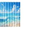 Blue Wave Pattern By The Seaside Shower Curtain Washable Dirt-Resistant Shower Head Waterproof Polyester Bath Curtain