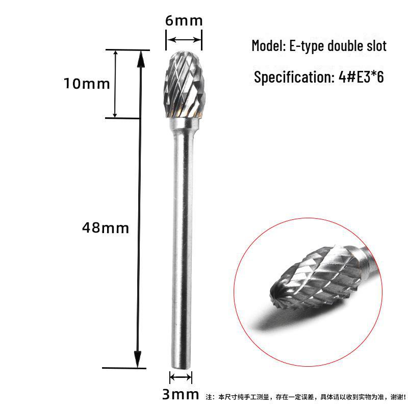 Tungsten Steel Grinding Head Carbide Rotary File for Metal Polishing, Wood Carving, Milling Cutter - 3x6mm