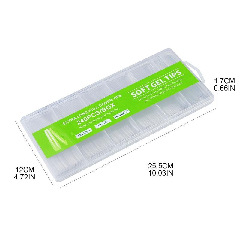 Kit di Punte per Unghie Full Cover in Gel Morbido per Estensioni Unghie Soak Off, Unghie Press-on