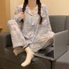 Spring and Autumn Women's Landscape Painting Long Sleeve Long Pants Pajamas Homewear Set Pajamas Homewear Set
