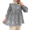 ZANZEA Women Casual Round Neck Loose Long Sleeve Print Blouse