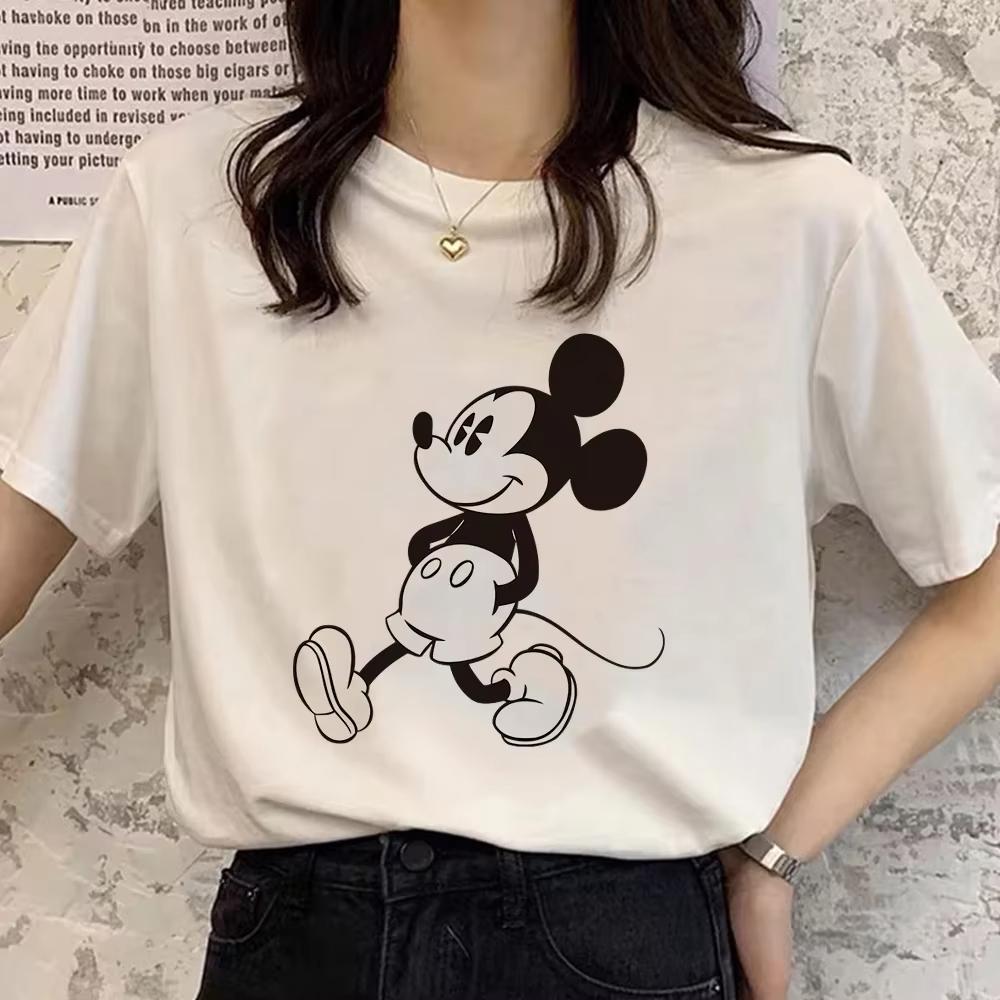 Retro Cartoon Womens Tshirt Mickey Mouse Harajuku Cotton Tshirt Fashion Womens Shirt Summer Top Short Sleeve Shirt