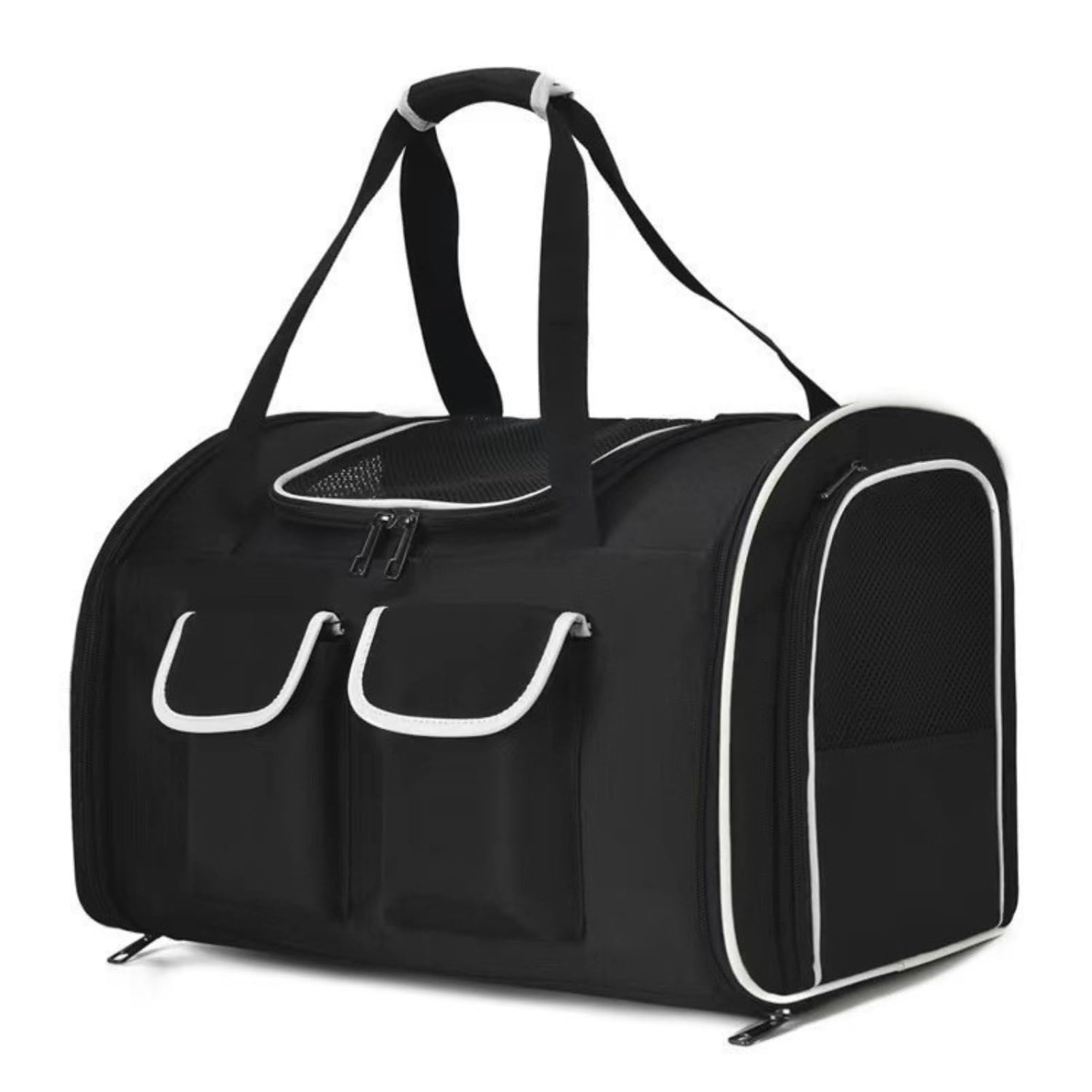 

Рюкзак-переноска для домашних животных COZENTA для и маленьких сетчатый рюкзак с черными кошками, собаками, животными, карманами, легкий, чёрный