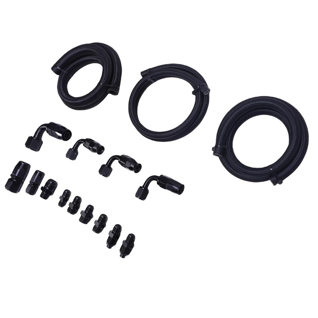 Servopumpe Slangekoblingssett Rustfritt Stål Nylon Universalt Styreslange Tilkoblingssett for Fjernbeholder