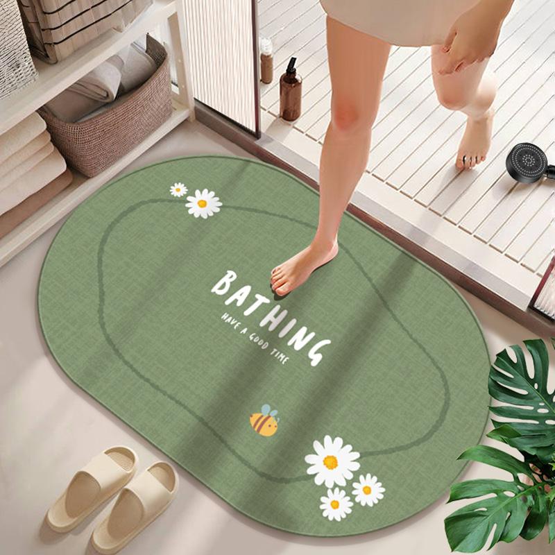 Water-absorbing and Non-slip Bathroom Floor Mat, Diatom Mud Floor Mat At the Door of the Bathroom, Kitchen Entry