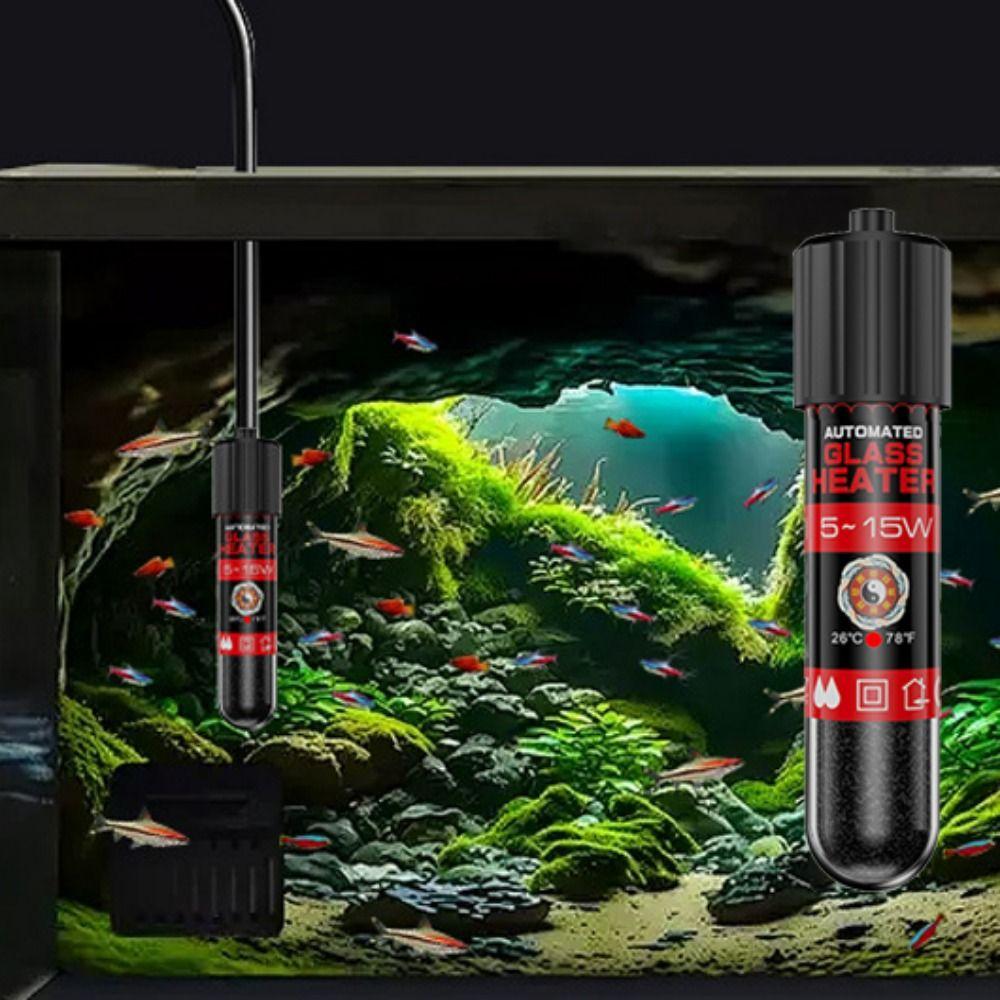 5/10/15W Mini Heating Rod Automatic Aquarium Heater Thermostat Heater  Fish Tank