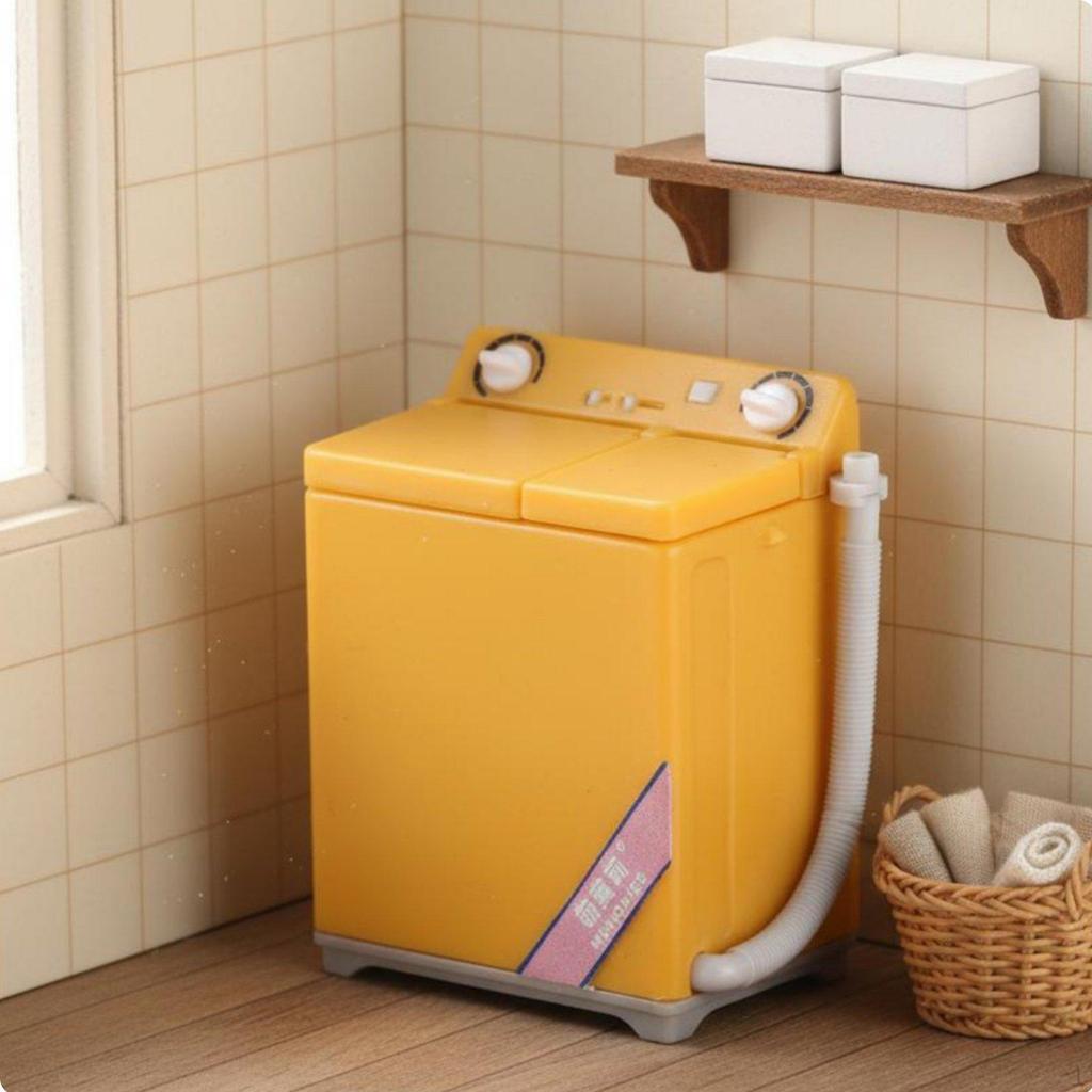 Miniature Washing Machine Model Dollhouse for Diorama White