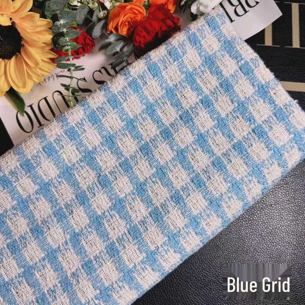 Gold Thread Plaid Fabric for DIY Handmade Bouquets and Bags