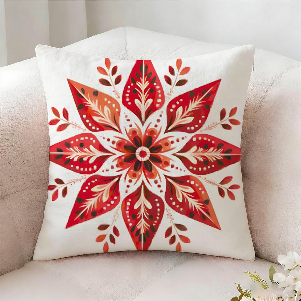 Snowflake Hexagonal Maple Leaf Pillow Case Pillowcase Doublesided Printed Sofa Cushion Bedroom Headboard Pillow