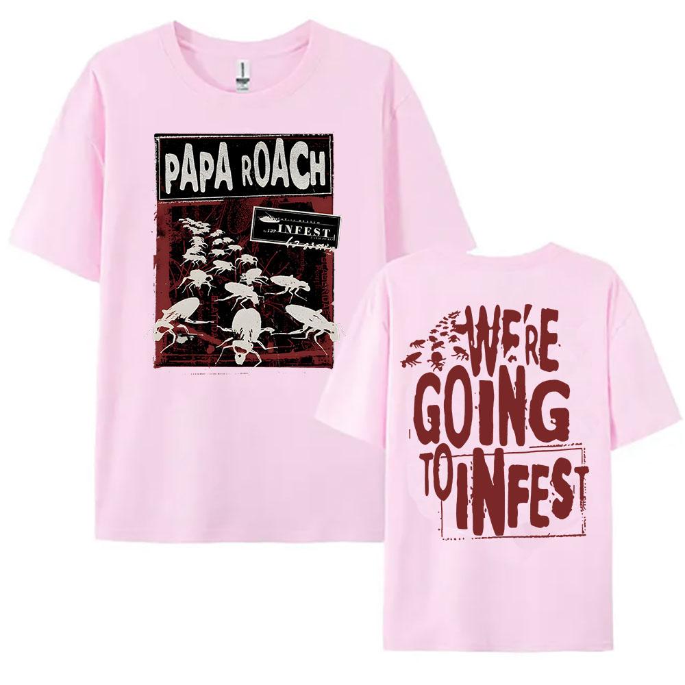 Short Sleeve Women T-shirt PAPA ROACH Rock Band Tshirt Cotton Summer Hip Hop Unisex Streetwear Graphic Print T Shirt