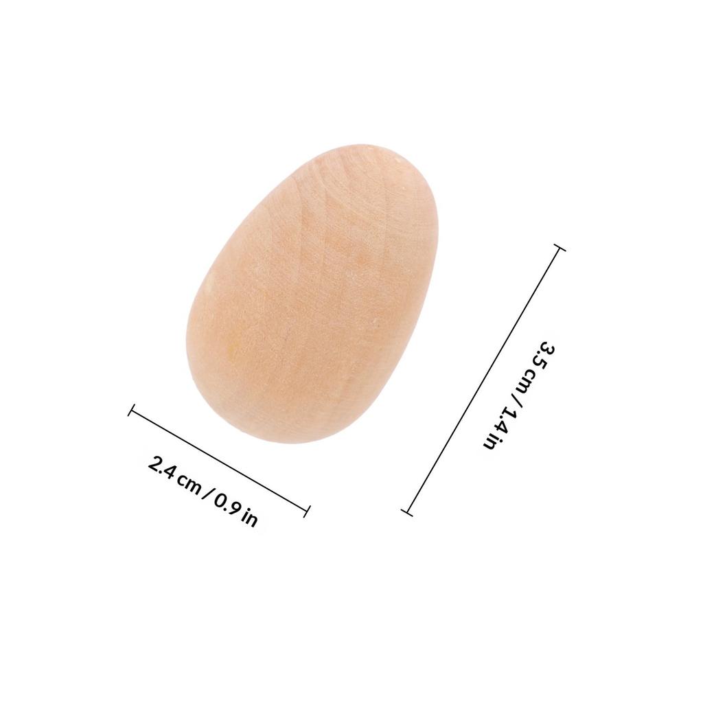 100Pcs Wooden Fake Eggs Easter Decorations Smooth Surface Paintable Craft Eggs for DIY Projects Desktop Display Holiday