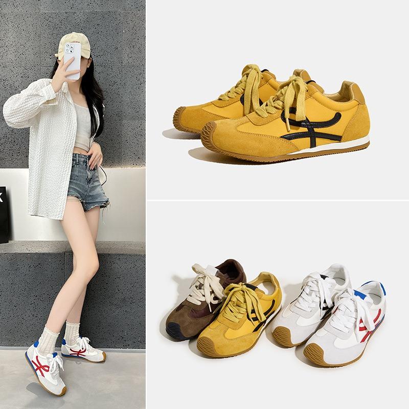 Crooked Head Retro Leather Women's Shoes Summer New Outdoor Versatile Casual Soft-soled Sports Shoes Women