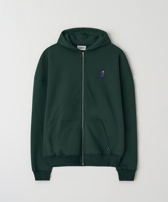 Boovoom [Big Size] Runner'S Oversized Fleece-Lined Sweat Zip-Up Hoodie Green