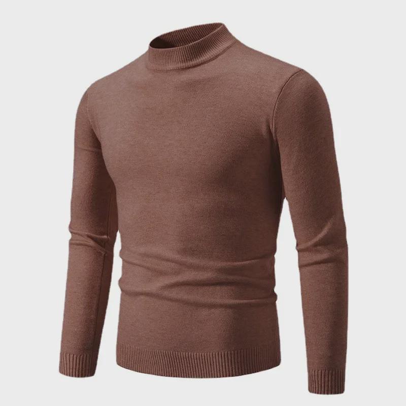 2024 Men's Large Slim Knit Half Turtleneck Sweaters for Autumn & Winter