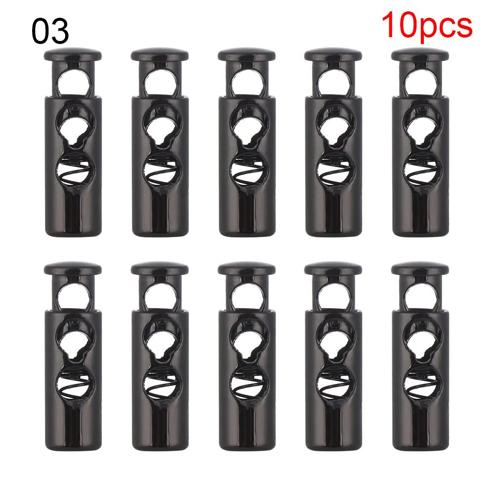 10 pcs Double Hole Metal Stopper Apparel Sewing Accessories Metal Clamp Stopper Cord Lock Toggle Shoelace Sportswear Accessories