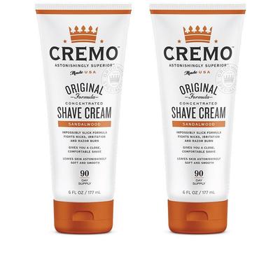 Cremo Barber Grade Sandalwood Shaving Cream 6oz Pack of 2
