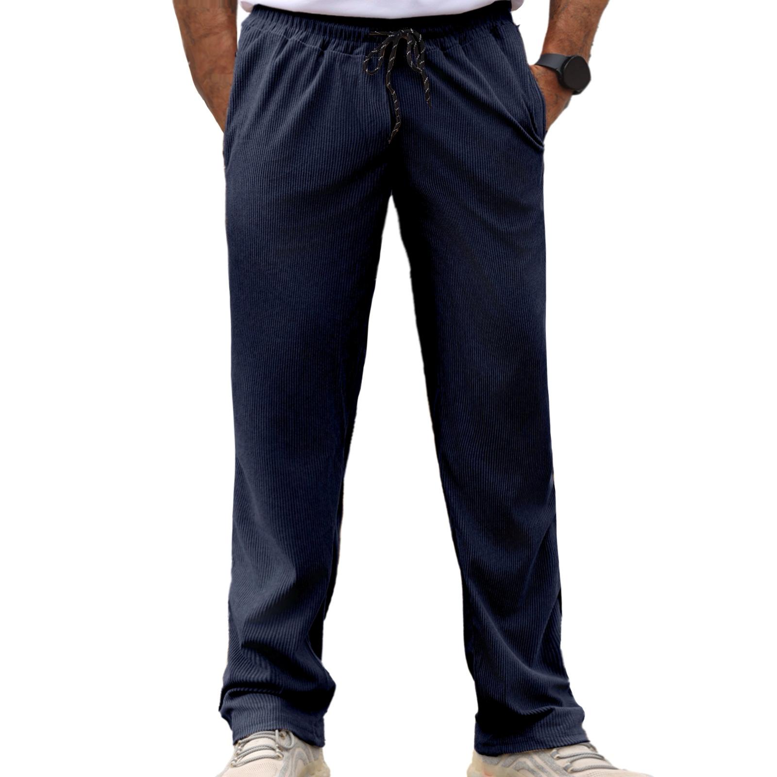 

Men s Spring and Autumn Casual Trousers, High-waisted Wide-leg Trousers, Drape Straight-leg Solid-color Trousers XXXL чёрный