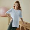 Womens Loose Fit Quick-Dry Yoga Top Short Sleeve Breathable Workout Shirt Running Fitness Pilates Spring Summer