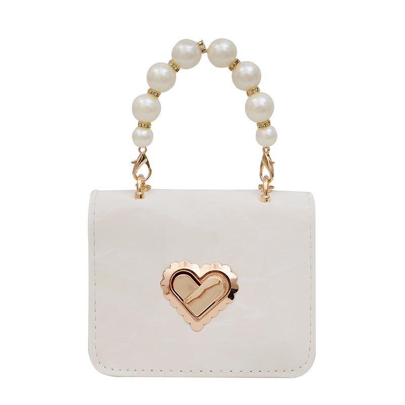 2025 Autumn New Women's Bag Mini Small Fragrant Wind Pearl Chain Bag Women's Fashion Love Lock Portable Satchel
