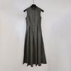 2025 Spring Women's Sleeveless Solid Color Dress with Zipper Waist and Pockets