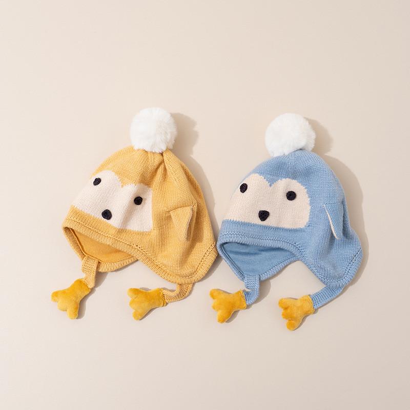 Infant Handmade Knit Cap With Soft Cotton Material For Breathable Winter Warmth