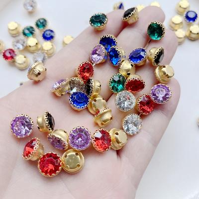 25 Pieces of Random Mixed Color 11mm Sewing Rhinestone Diy Dress Decorated with Jewelry Accessories Crystal Rhinestones