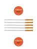 Korean Portable Outdoor BBQ Skewer Set: Stainless Steel U-Shaped Wooden Handle, 7-Piece.
