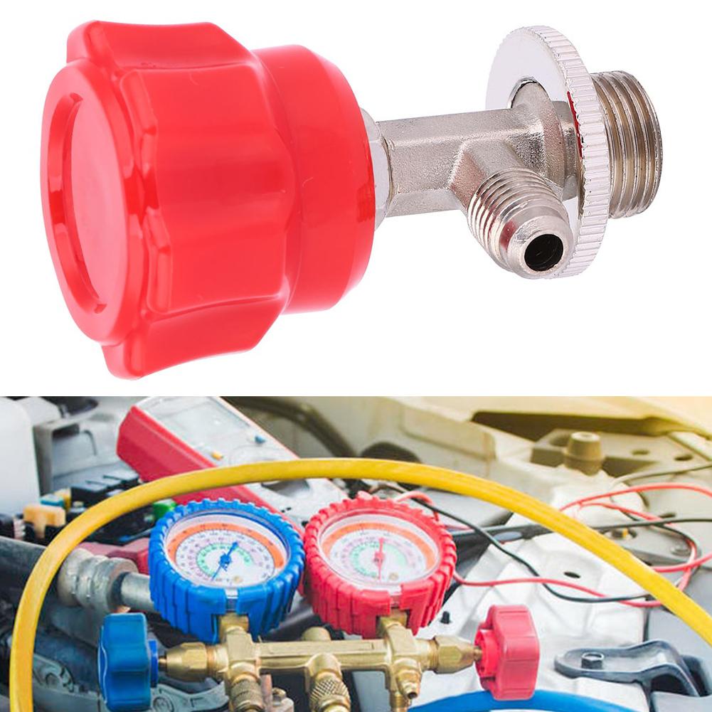 Vehicle air conditioning charging tool with metal bottle opener for car maintenance and repair with safe handle
