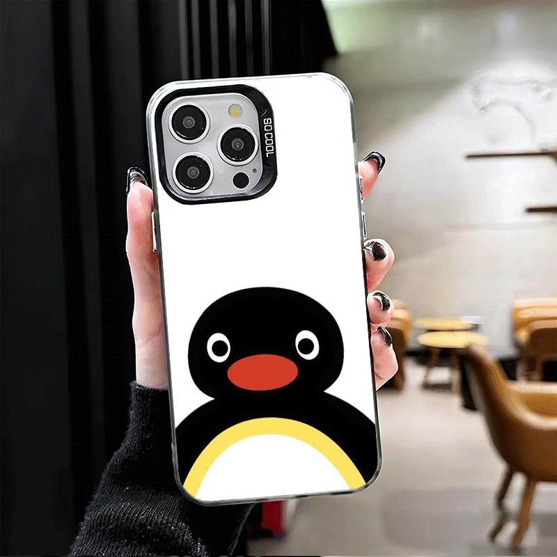 Cartoon P-Pingu Pinguin Weiche Handyhülle für iPhone 15 16 17 Pro Max 17Air 16E 14 Plus 13 12 Mini Stoßfeste Hülle Rückseite