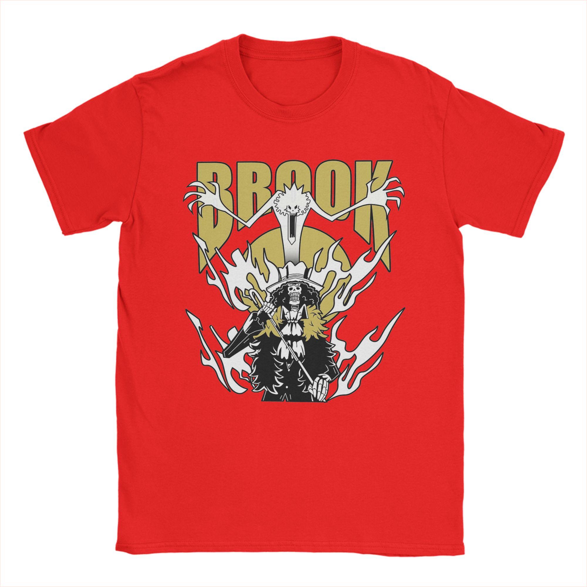 

Brook Soul King Ones Pieces T Shirt Men Cotton Vintage TShirt Crewneck Anime Tees Short Sleeve Clothing Gift Idea S