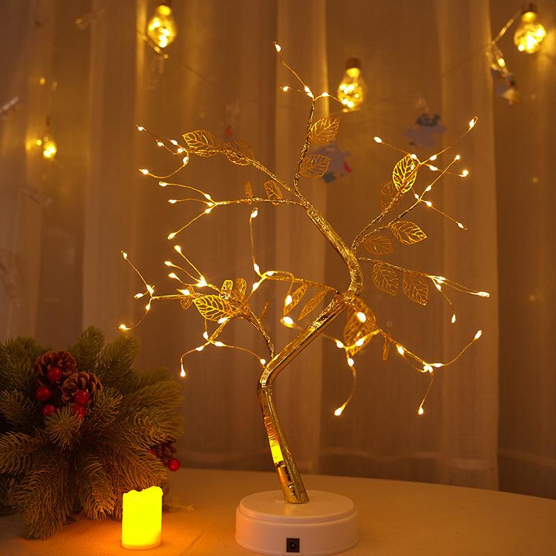 108 LED Tabletop Bonsai Tree Lights With Remote Night Light Shimmer Tree Lamp For Christmas Valentine's Home Decoration New 2025