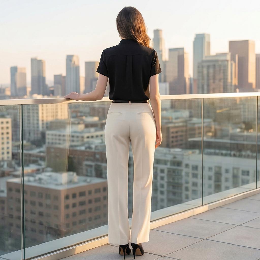 Top Primaverili da Donna a Maniche Corte con Volant Top Eleganti da Donna Camicie Estive da Donna Abbigliamento da Ufficio Camicie Estive da Donna