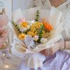  Hand-Knitted Flower Crochet Finished Flower Bouquet with Warpping Paper Wedding Party Decoration Valentines Day Gift