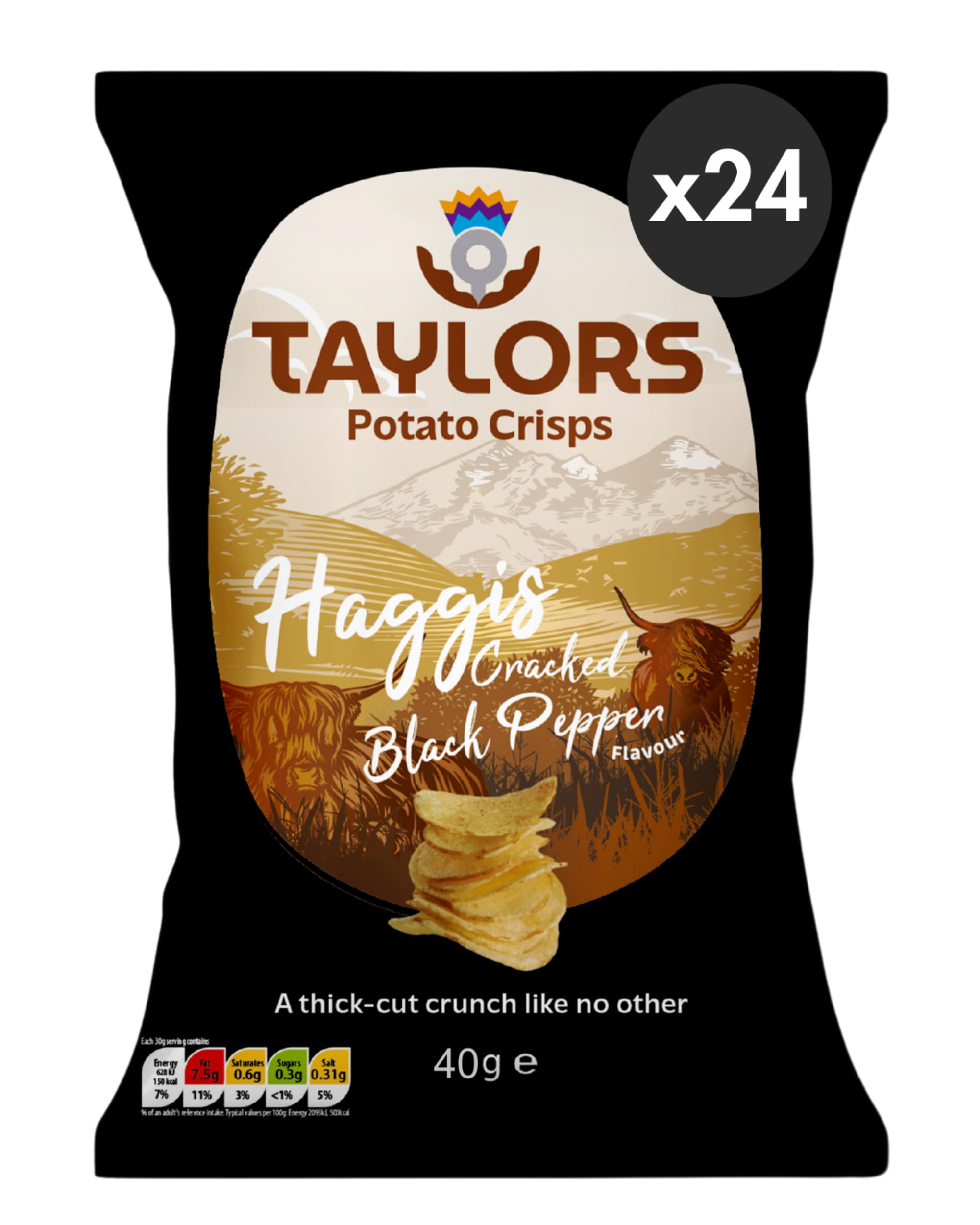 

Haggis Black Pepper 40g x 24 Taylor s & (case sold)