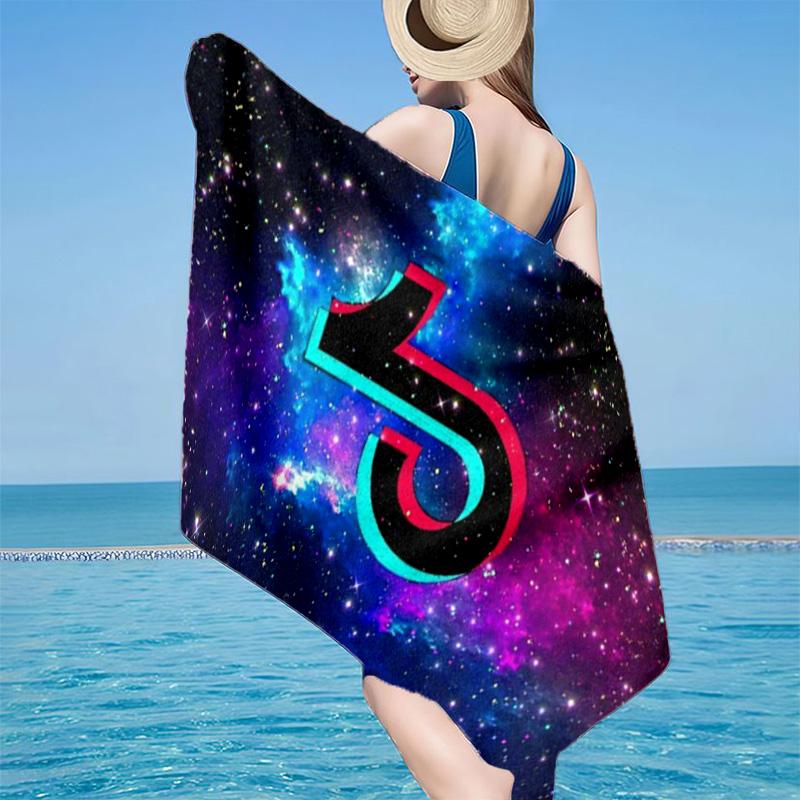 Tiktok Logo Design Microfiber Beach Towel, Lightweight And Quick-Dry, for Summer Travel, Beach Essential, Swimming Pool