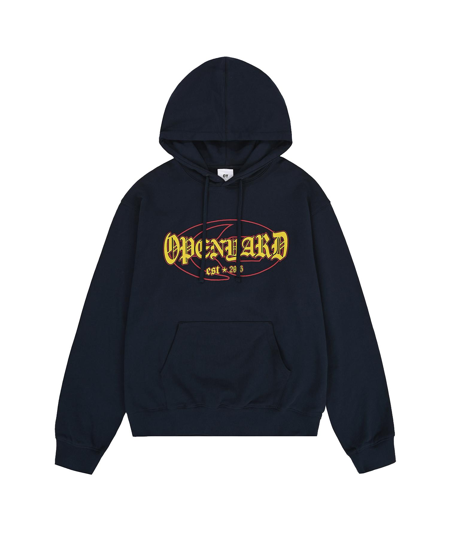 Oy Cracked Logo Hoodie - Navy 1