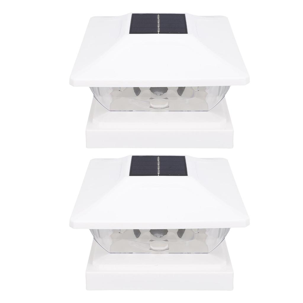 2er-Pack Solar-Pfostenleuchte LED Warmweißes und Weißes Licht Wetterfest Solarbetrieben Terrassen-Zaunpfahlleuchte für Terrasse Veranda