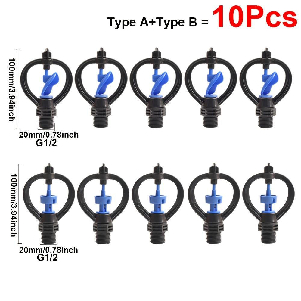 10Pcs Garden Lawn 360 °   Rotary Sprinkler, Medium-Range Irrigation, Disc Impeller Butterfly Nozzle, Durable Plastic Garden And Lawn Sprin
