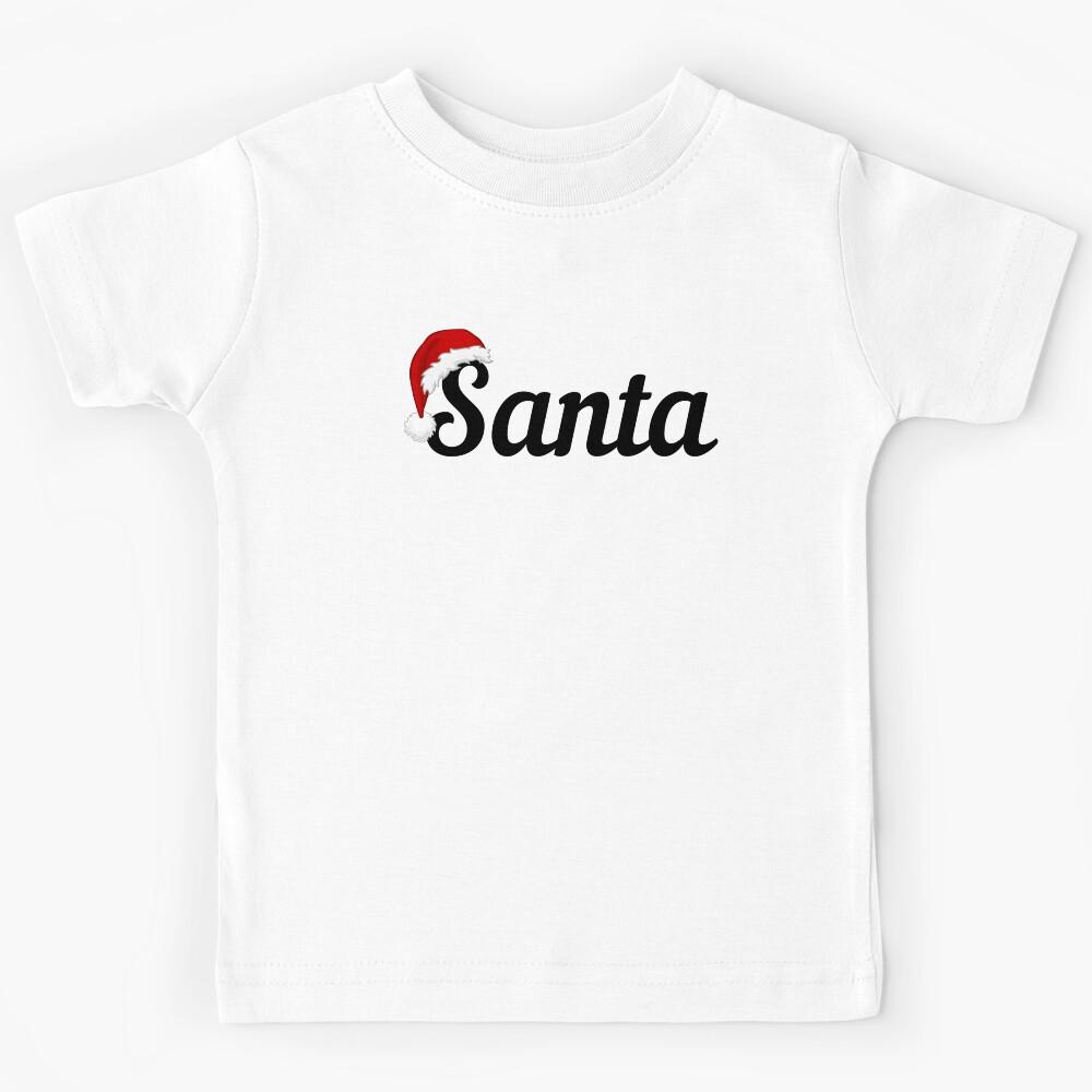 Santa with santa hat (black text) - Christmas Gift - Matching Couple Christmas Outfits Kids T-Shirt 170
