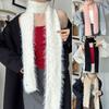 Solid Color Thin Long Scarves Soft Plush Y2K Girl Scarf Outdoor Mohair Women Scarf  Female