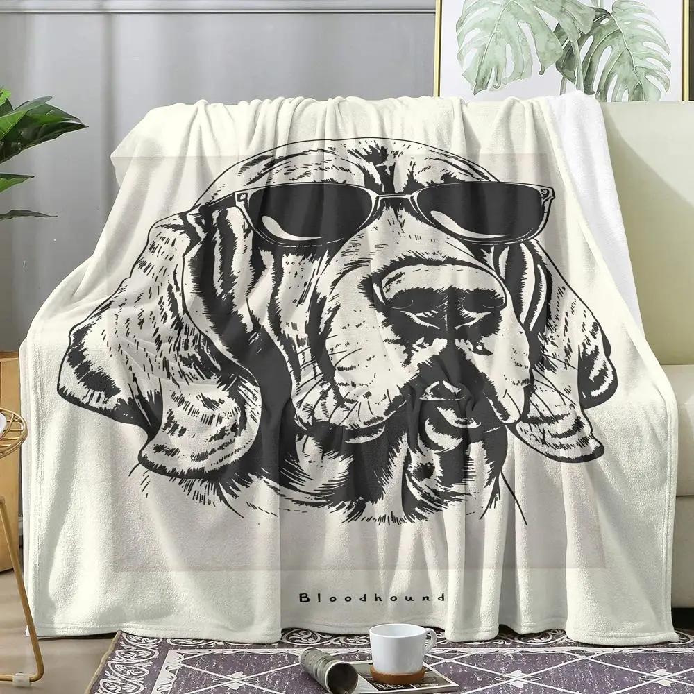 Portrait of a Puppy Throw Soft Flannel Throw Summer AC Blanket Lightweight Cool Nap Blanket for Sofa Bed Couch Travel