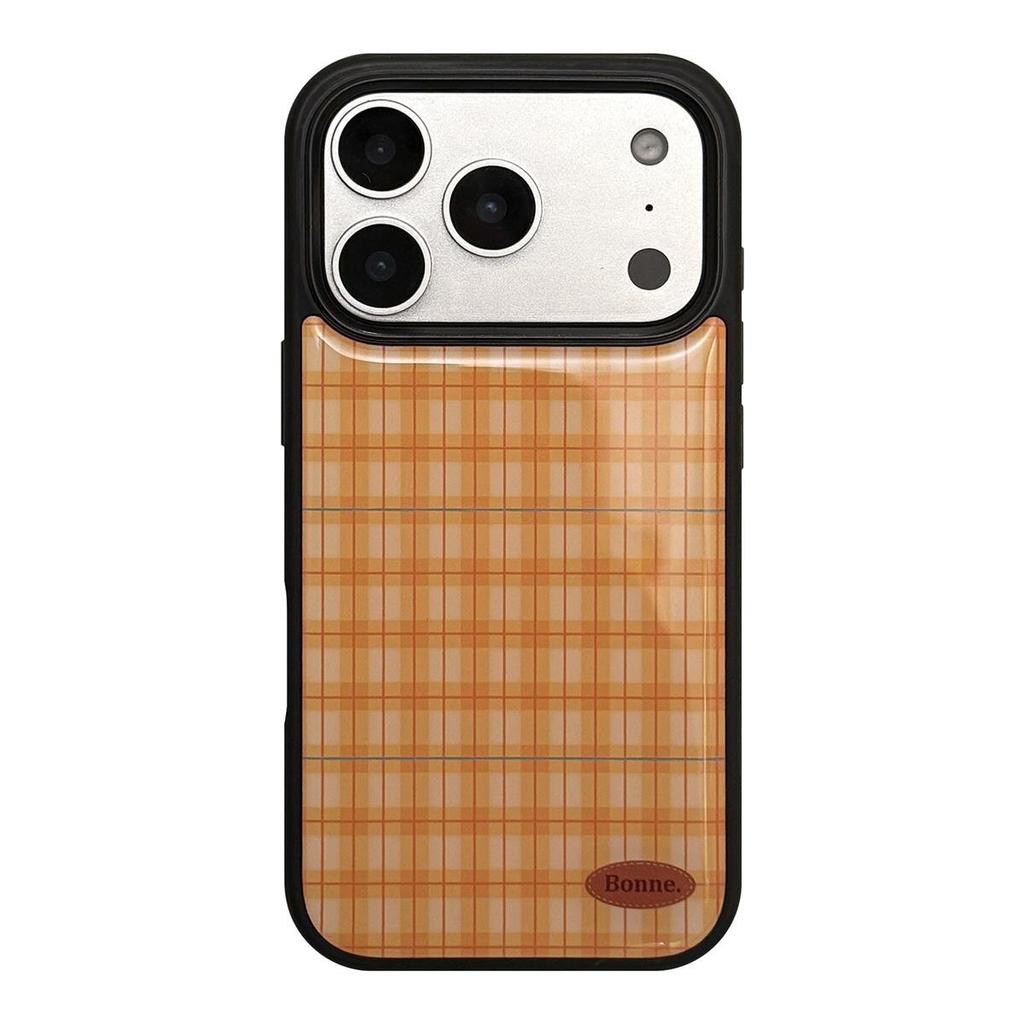 Orange Grid Pattern Phone Case for Apple iPhone 15/13/17 Promax